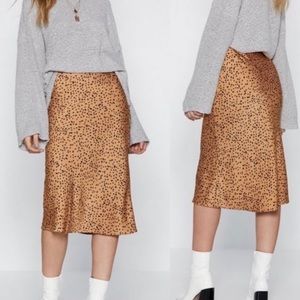 Cheetah Print Midi Skirt Nasty Gal